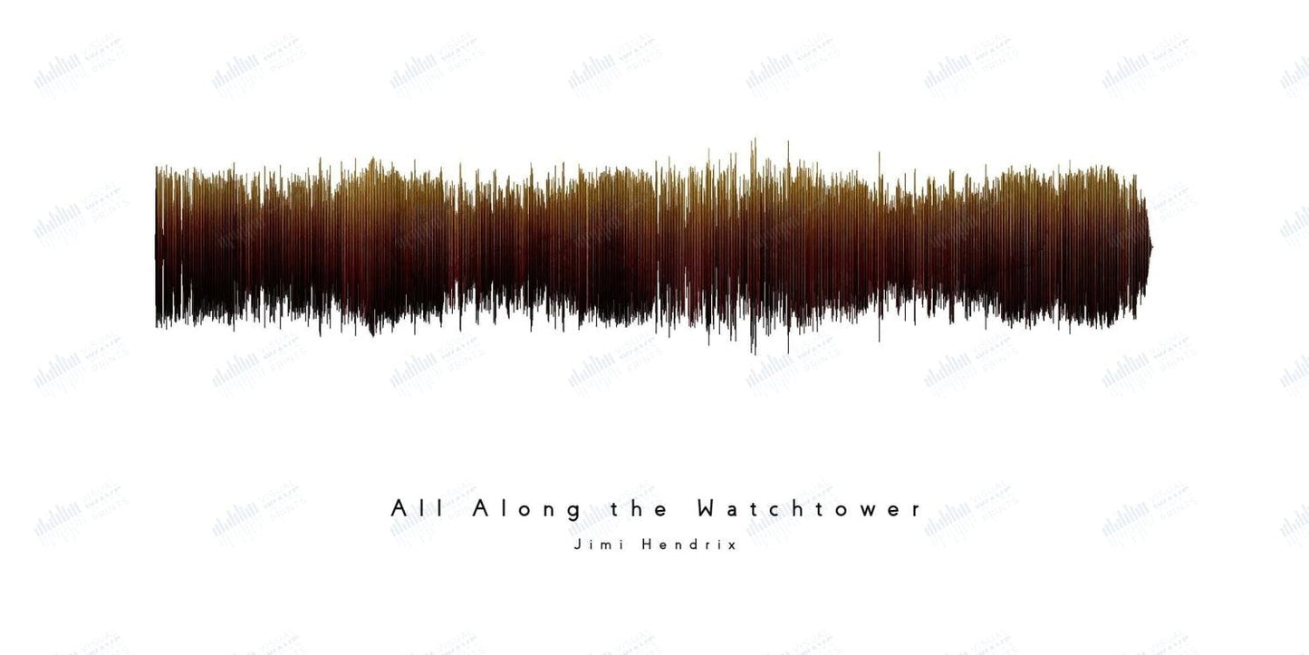 All Along the Watchtower by Jimi Hendrix - Visual Wave Prints