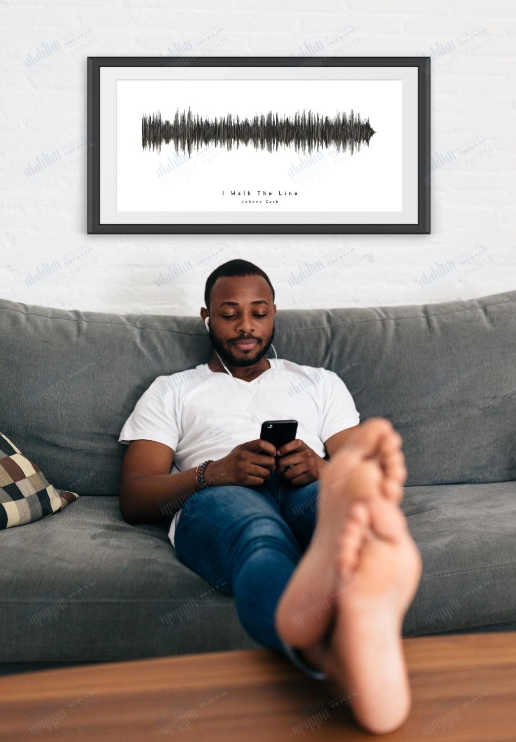 I Walk the Line by Johnny Cash - Visual Wave Prints