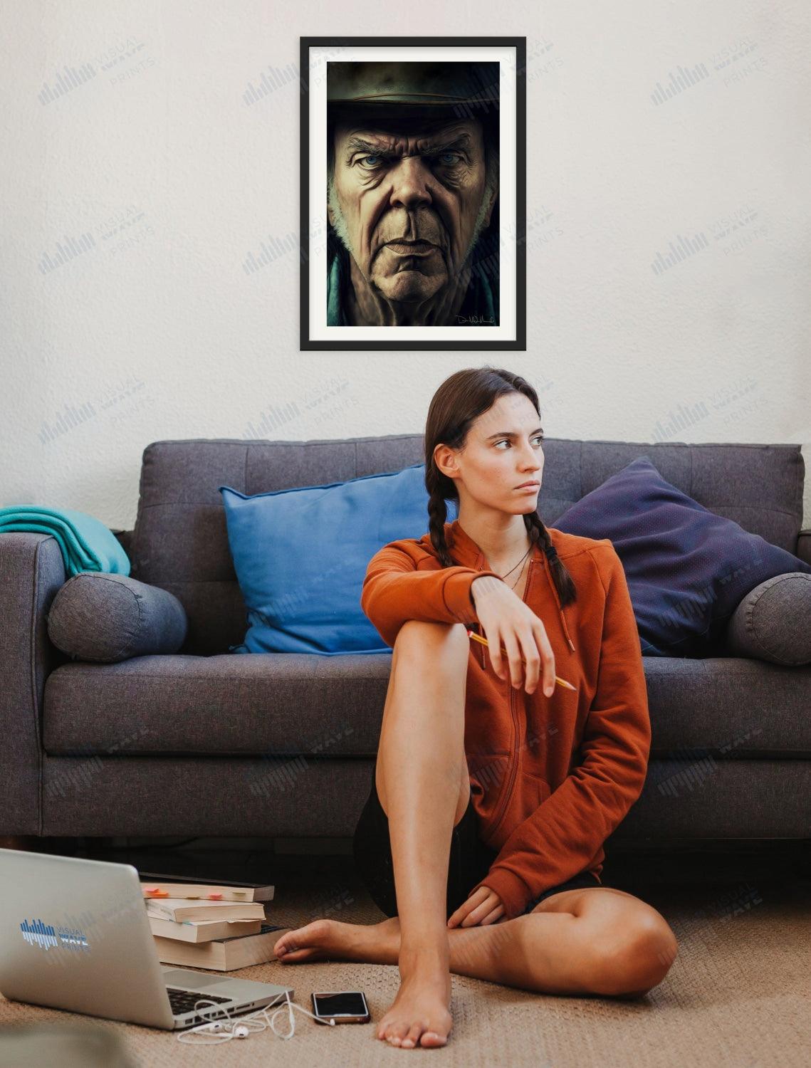 Neil Young Original Portrait - Visual Wave Prints