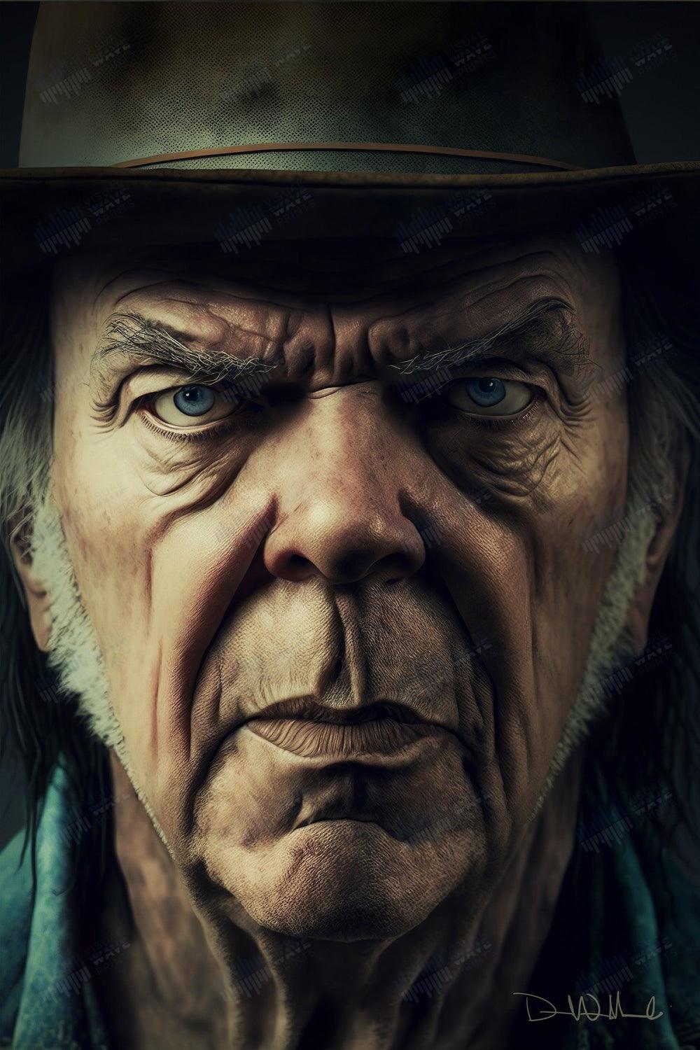 Neil Young Original Portrait - Visual Wave Prints