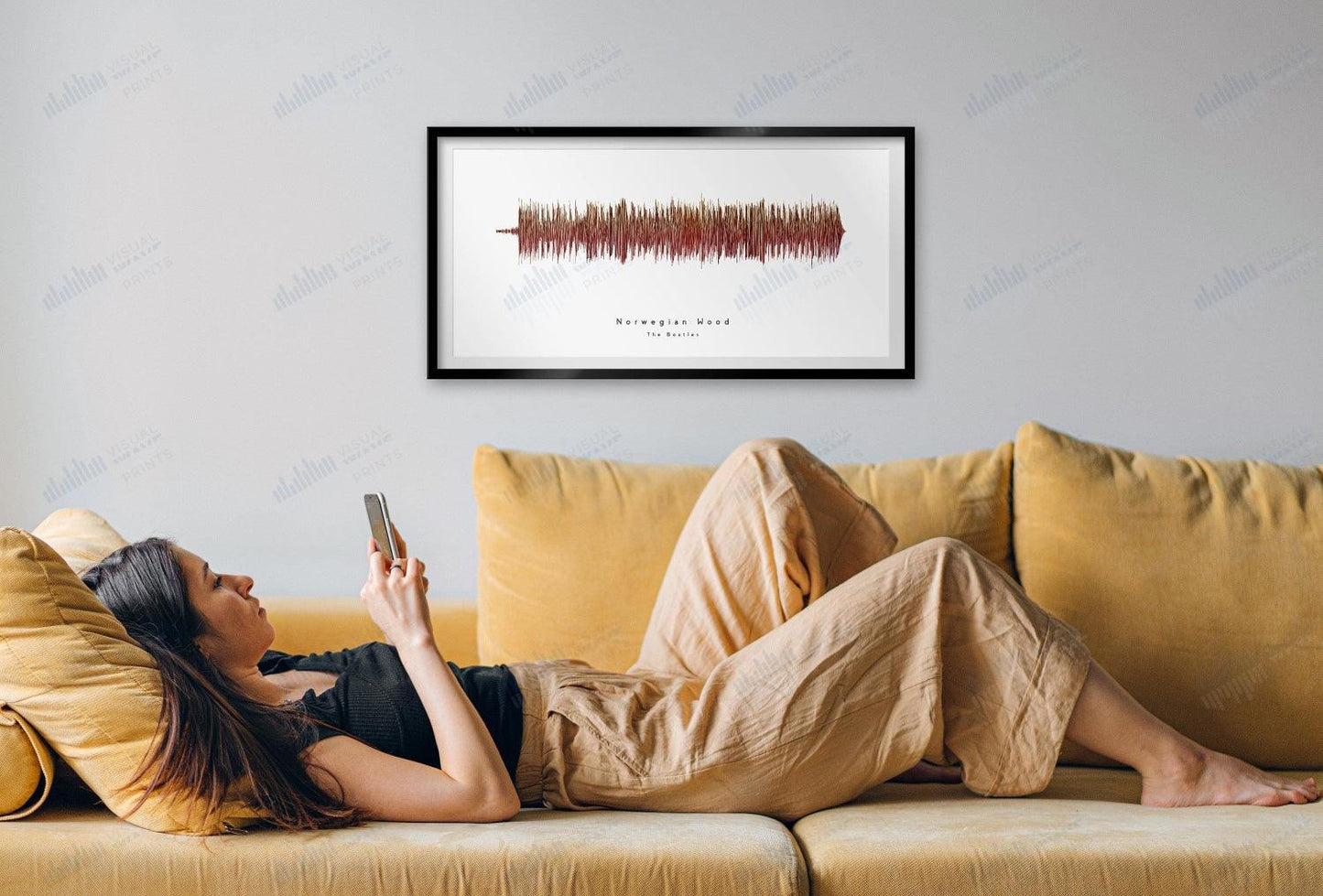 Norwegian Wood by the Beatles - Visual Wave Prints