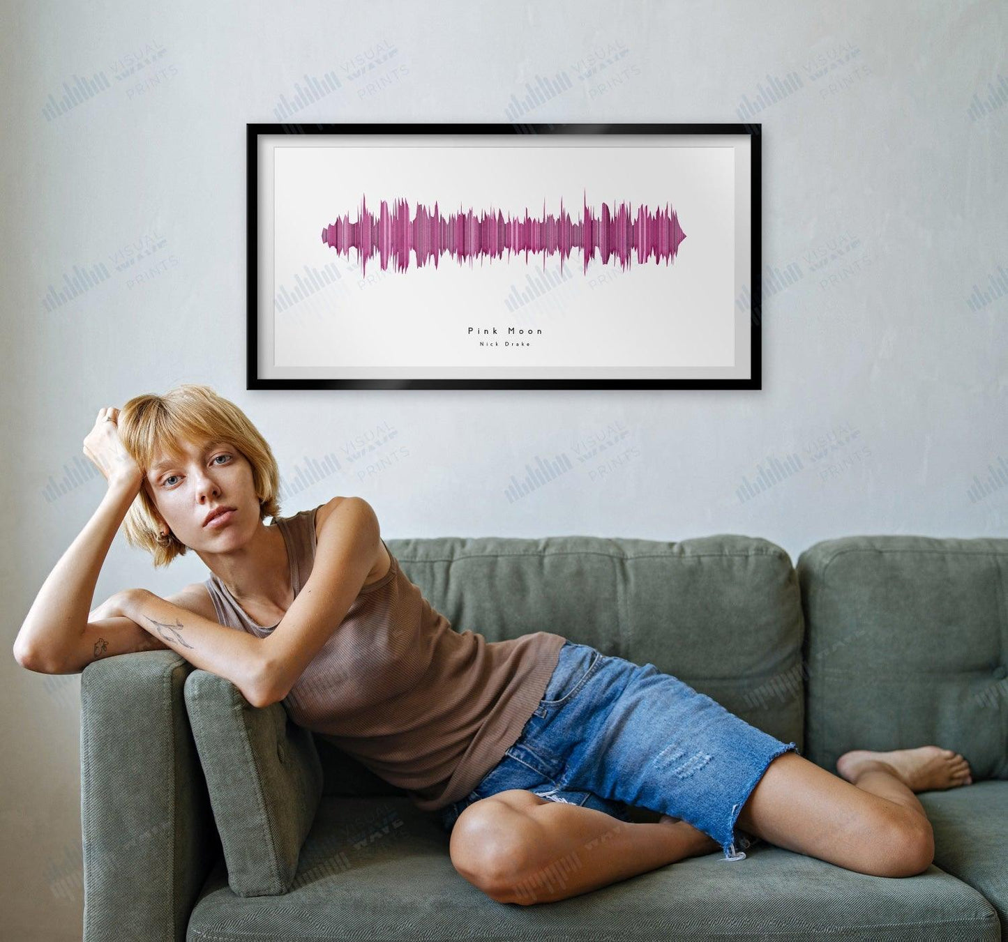 Pink Moon by Nick Drake - Visual Wave Prints