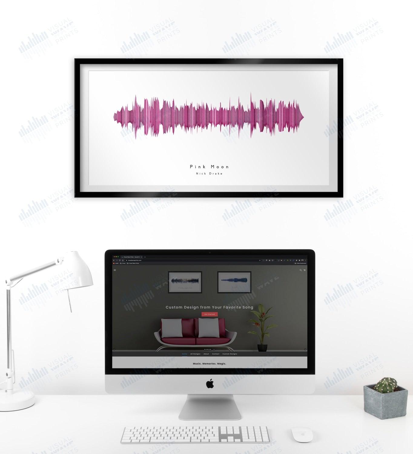 Pink Moon by Nick Drake - Visual Wave Prints
