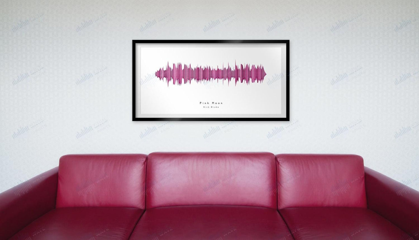 Pink Moon by Nick Drake - Visual Wave Prints