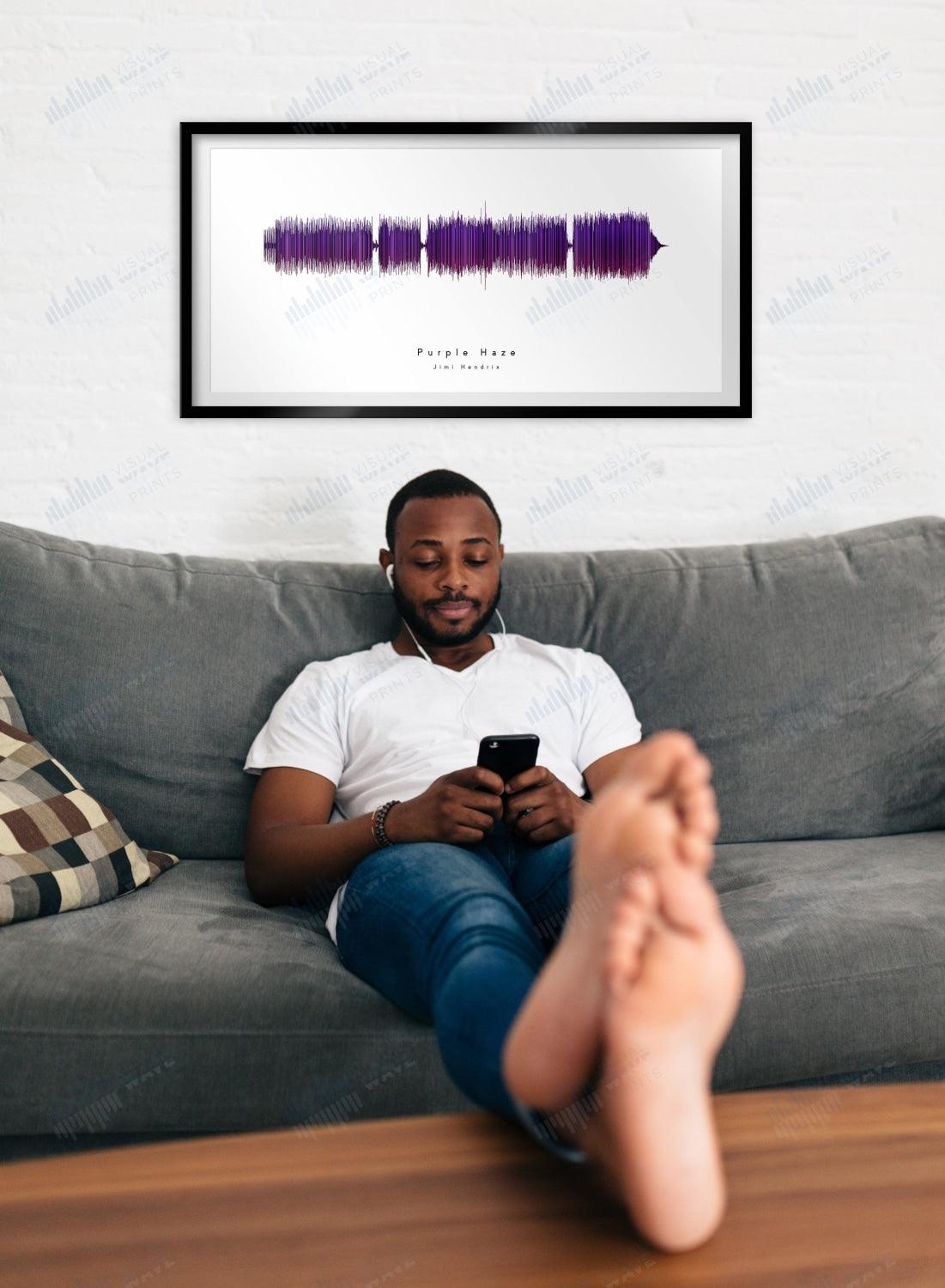 Purple Haze by Jimi Hendrix - Visual Wave Prints