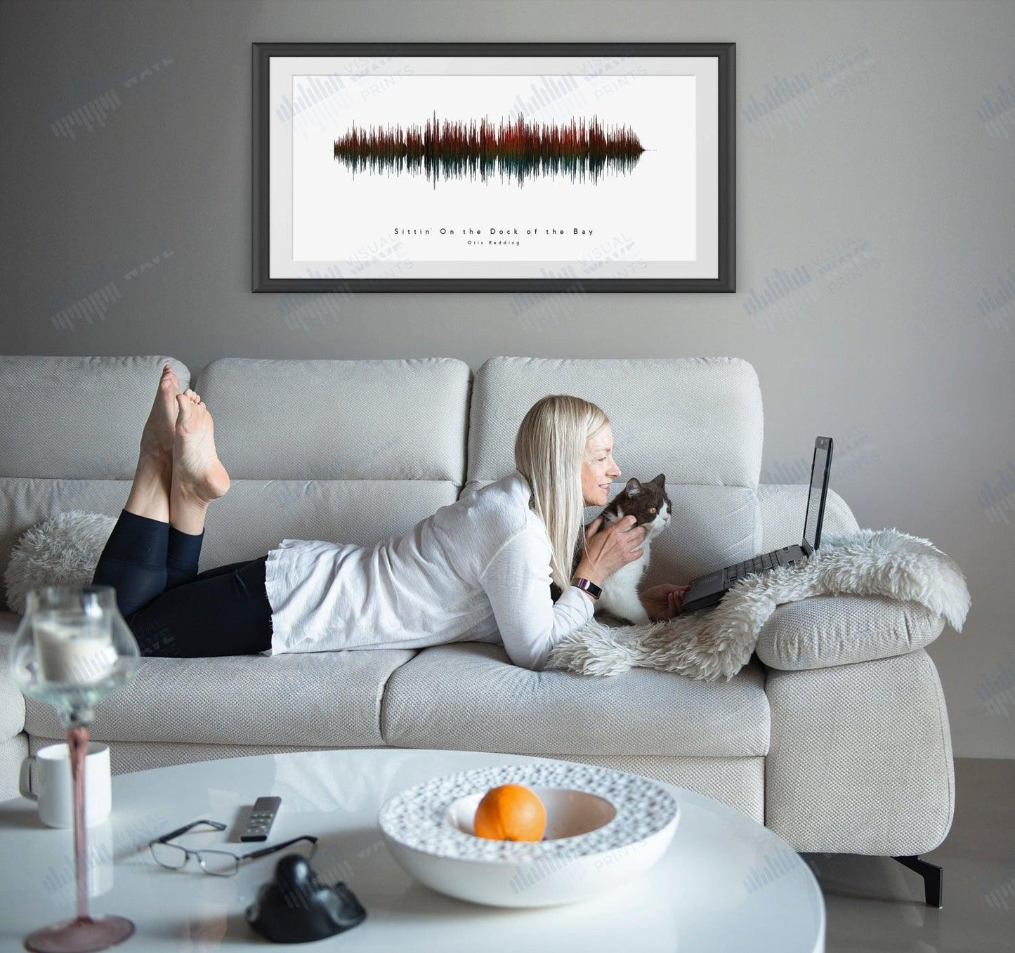 Sittin' on the Dock of the Bay by Otis Redding - Visual Wave Prints