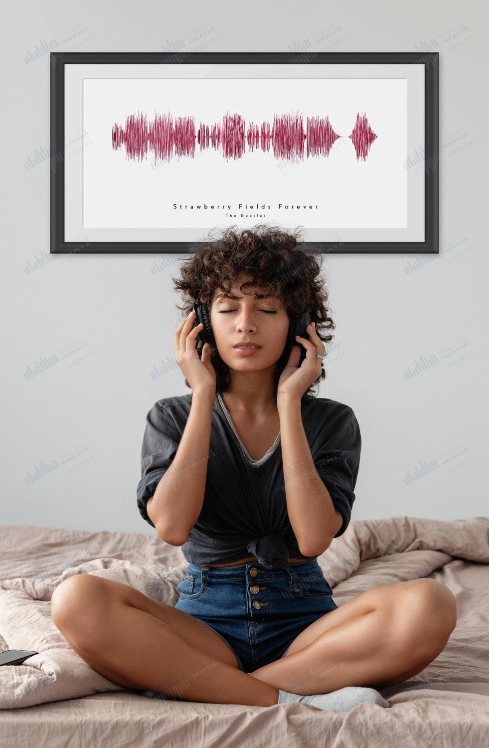 Strawberry Fields Forever by The Beatles - Visual Wave Prints