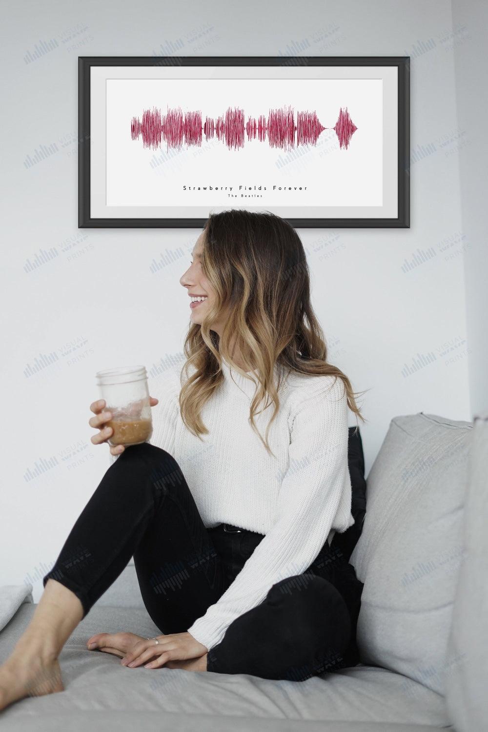 Strawberry Fields Forever by The Beatles - Visual Wave Prints