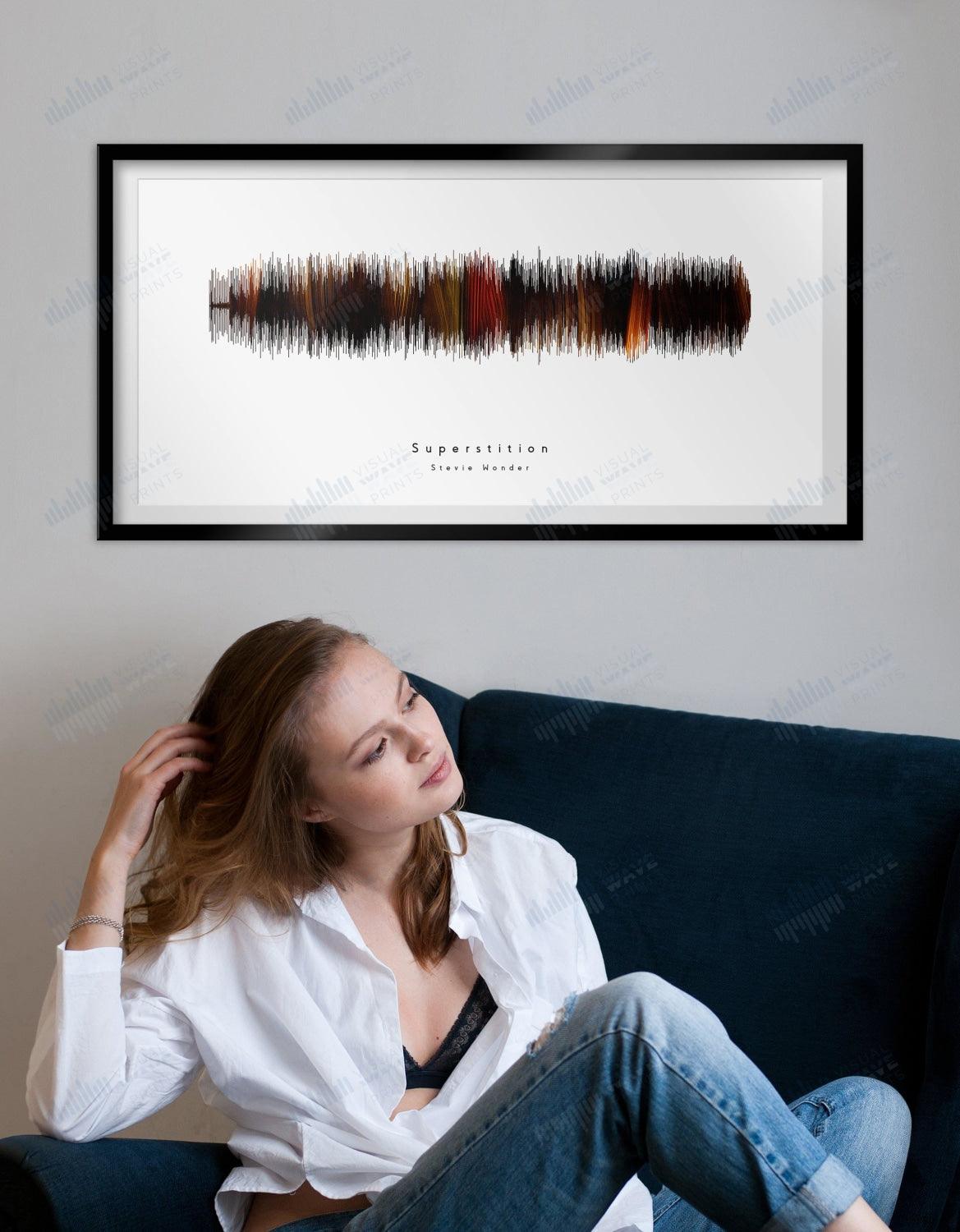 Superstition by Stevie Wonder - Visual Wave Prints