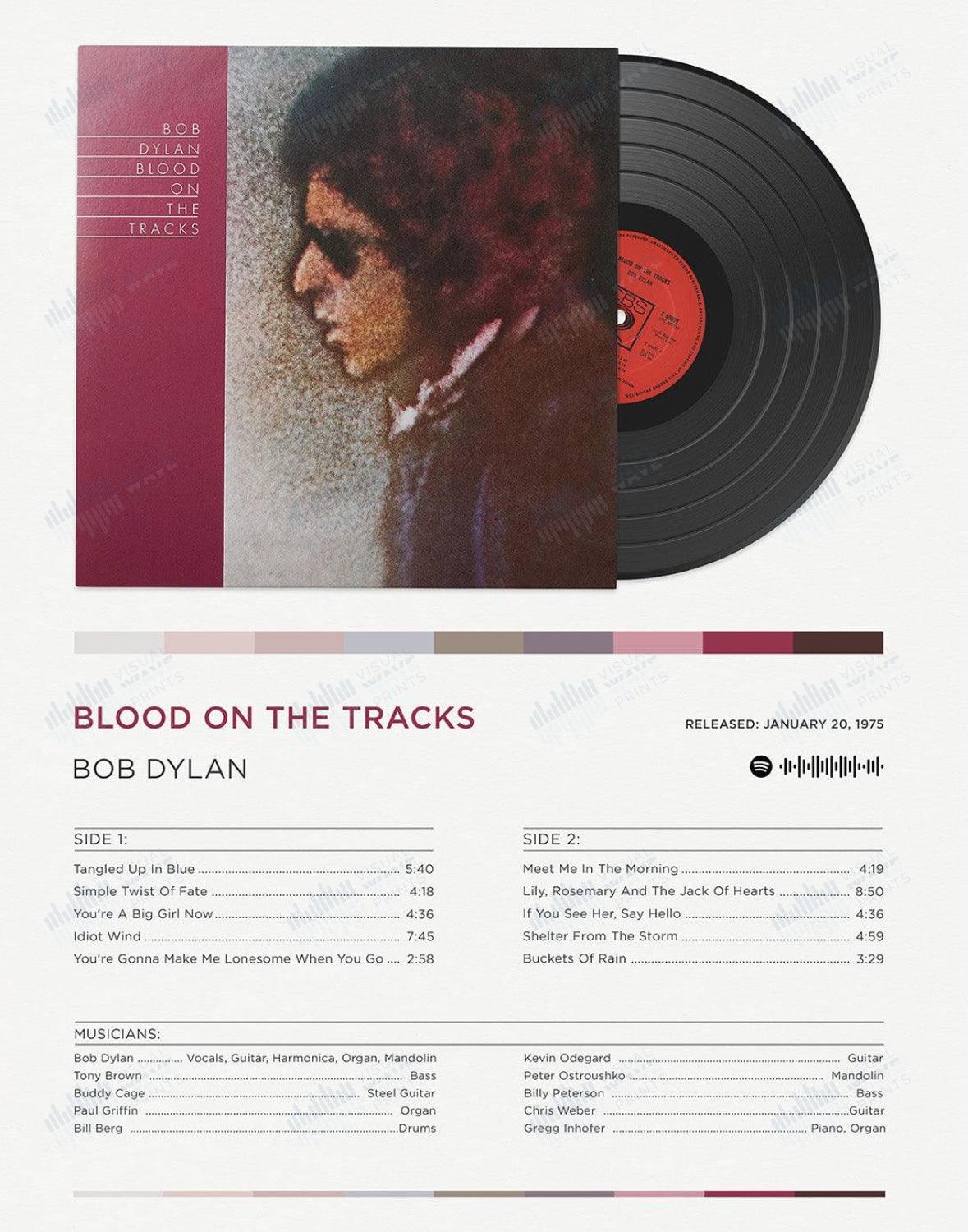 Album Art: Blood on the Tracks by Bob Dylan - Visual Wave Prints