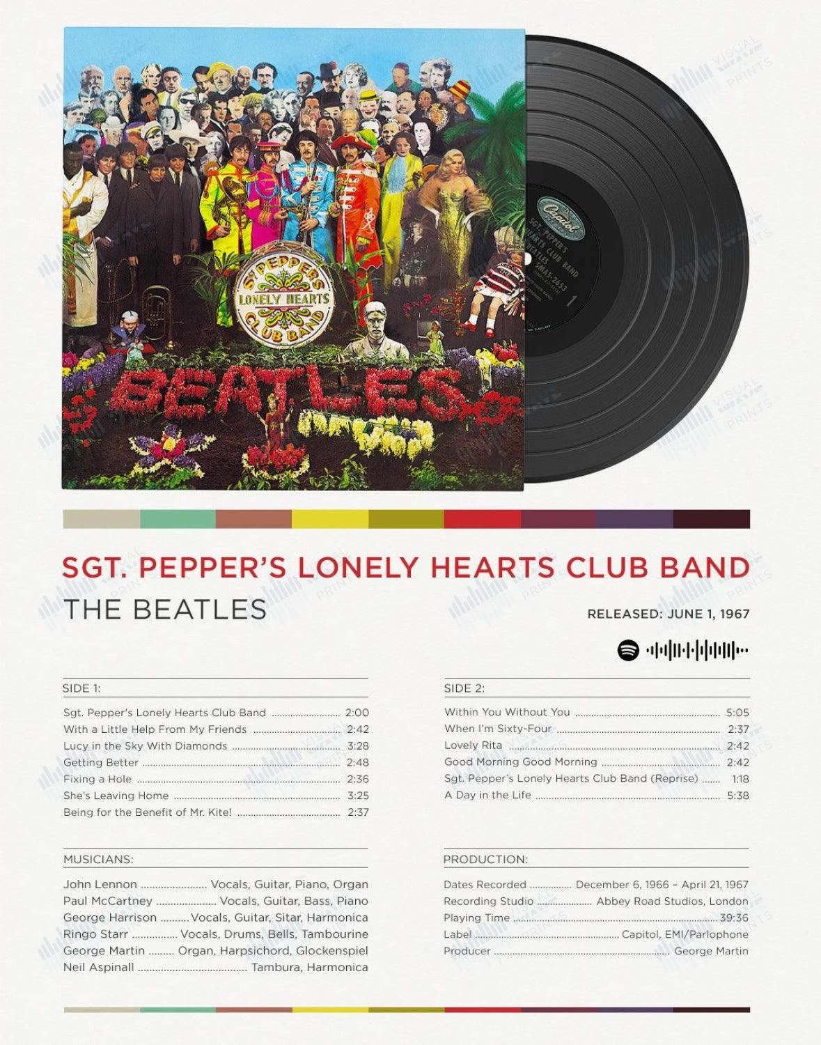 Album Art: Sgt. Pepper's Lonely Hearts Club Band by The Beatles – Visual  Wave Prints