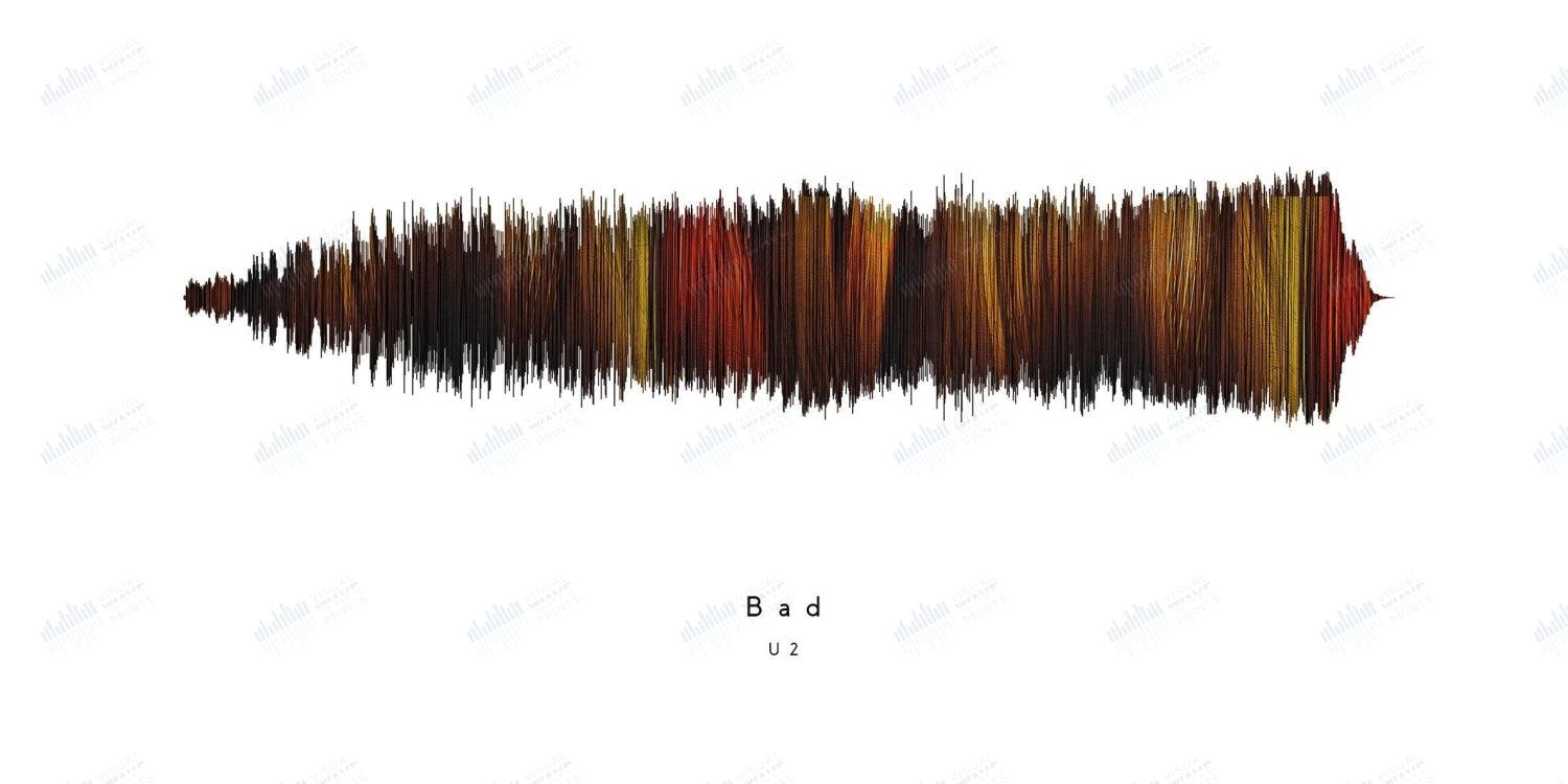 Bad by U2 - Visual Wave Prints