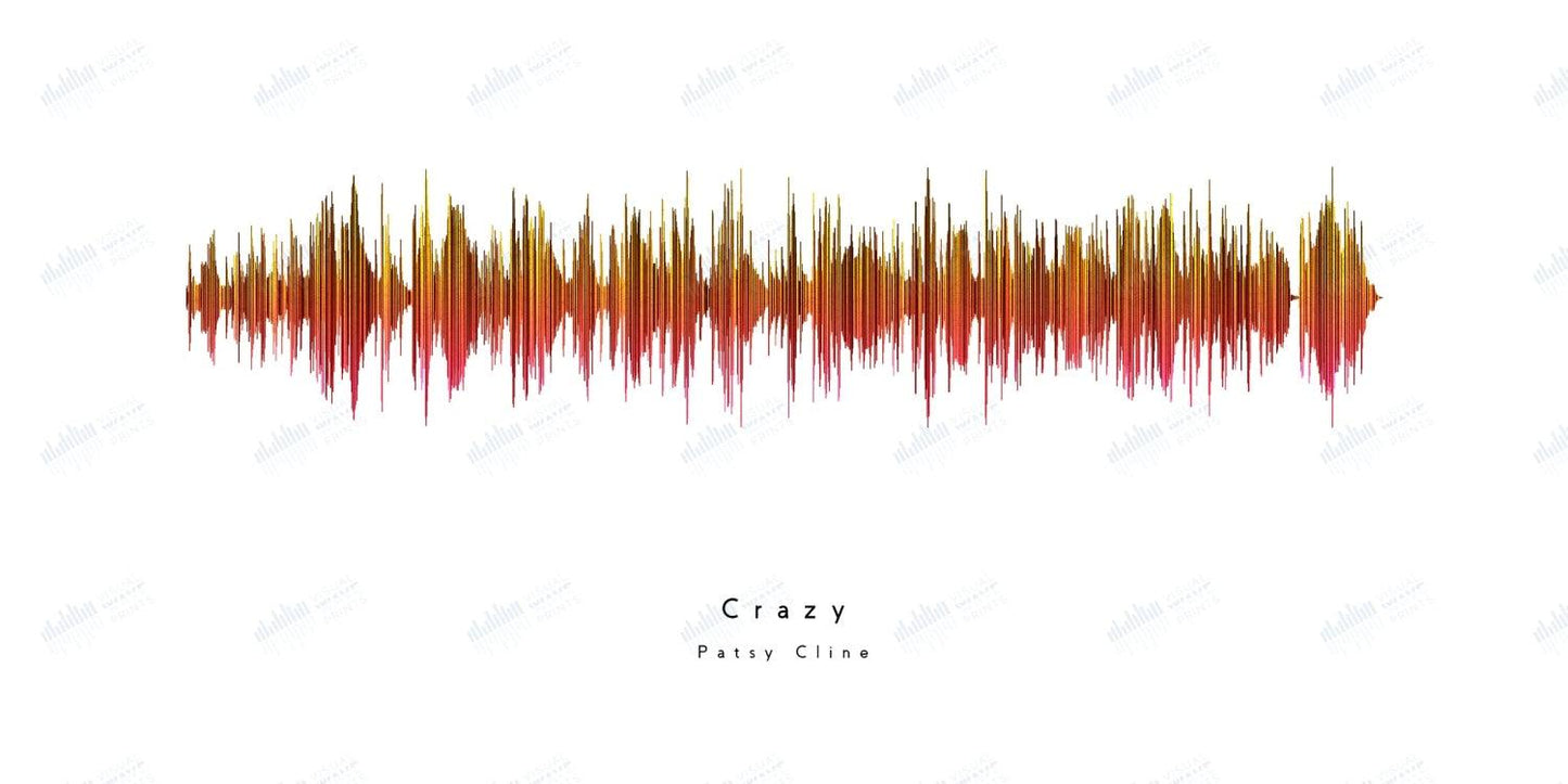 Crazy by Patsy Cline - Visual Wave Prints