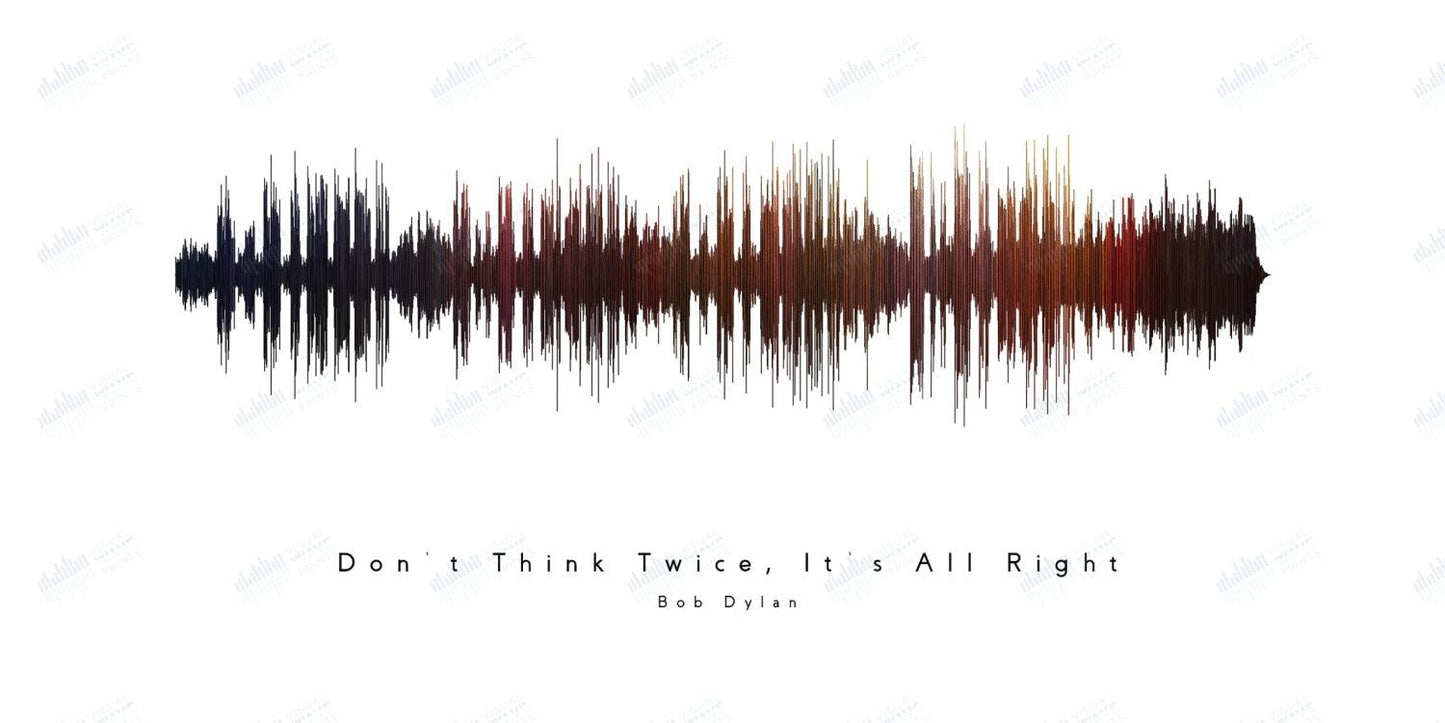 Don't Think Twice, It's All Right by Bob Dylan - Visual Wave Prints