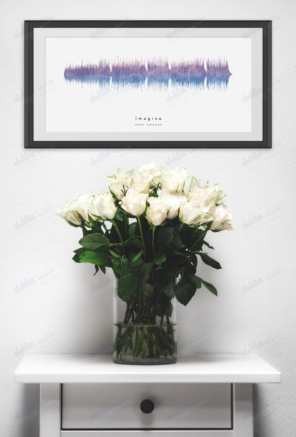 Imagine by John Lennon - Visual Wave Prints