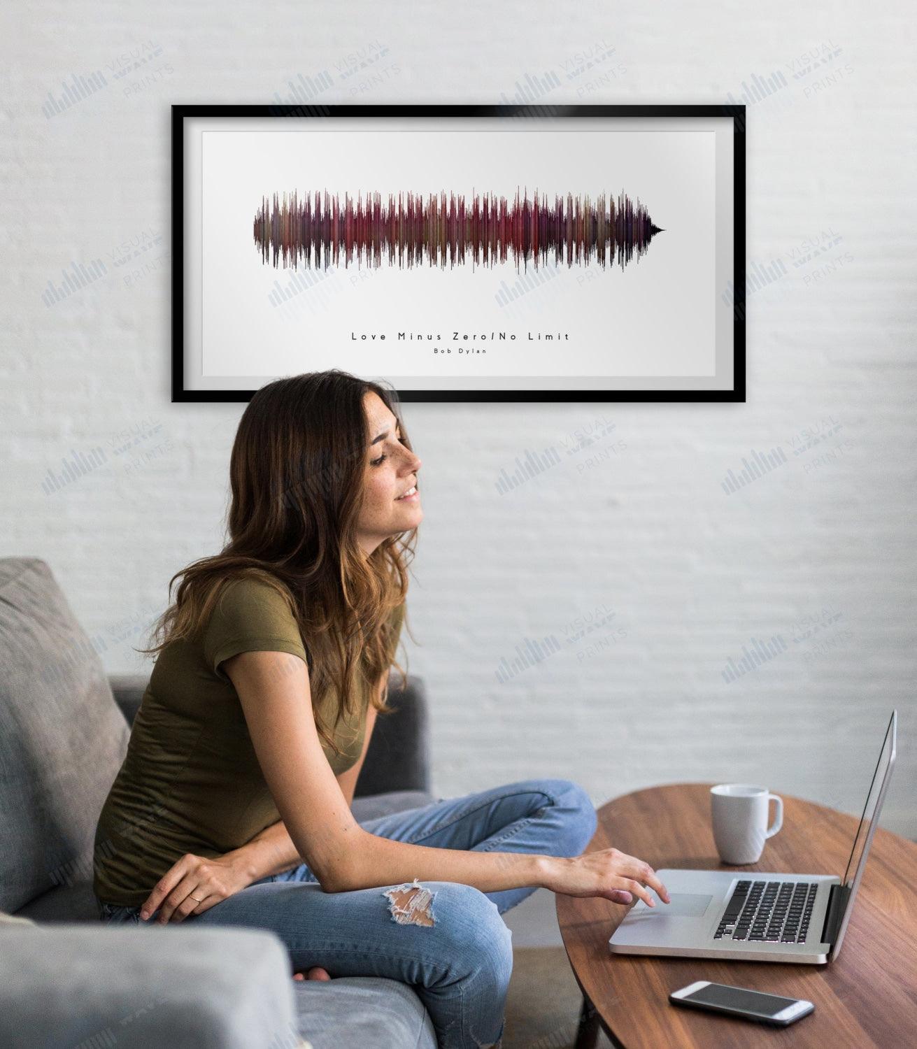 Love Minus Zero/No Limit by Bob Dylan - Visual Wave Prints