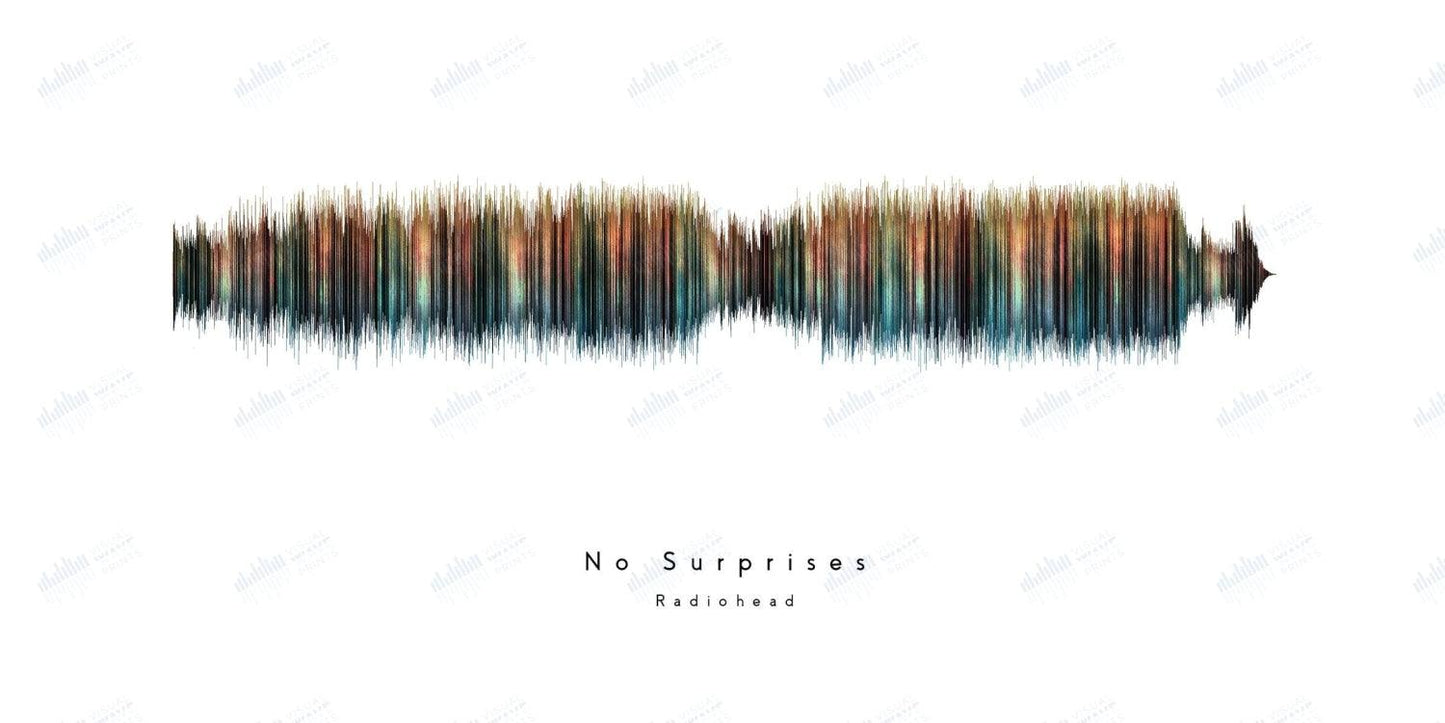 No Surprises by Radiohead - Visual Wave Prints