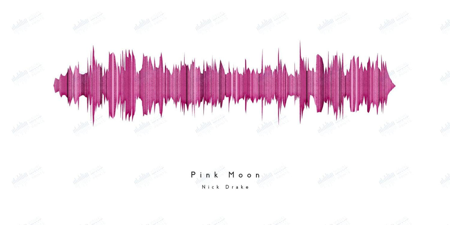 Pink Moon by Nick Drake - Visual Wave Prints