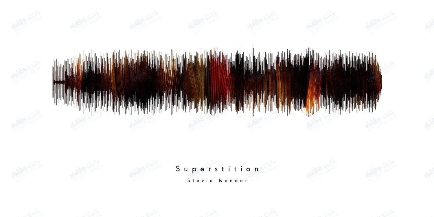 Superstition by Stevie Wonder - Visual Wave Prints