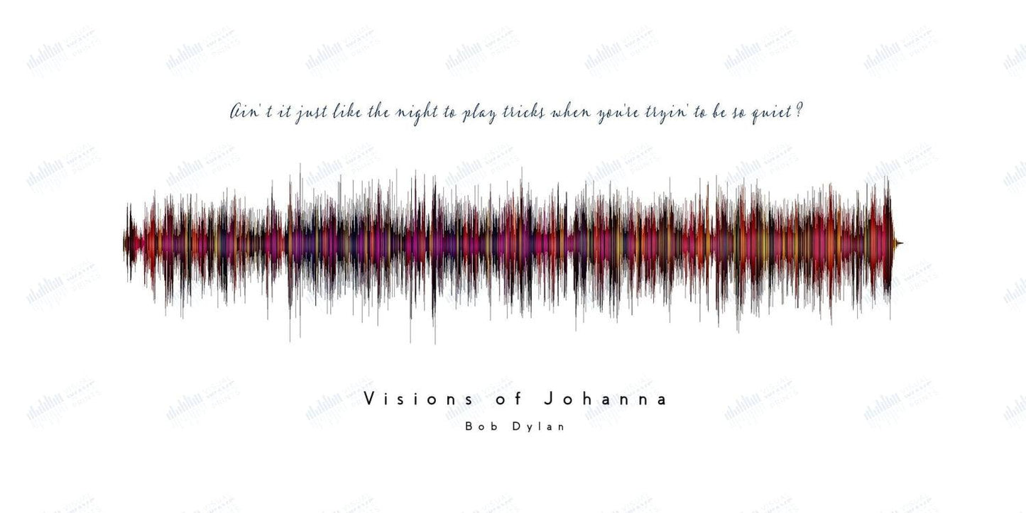 Visions of Johanna by Bob Dylan - Visual Wave Prints
