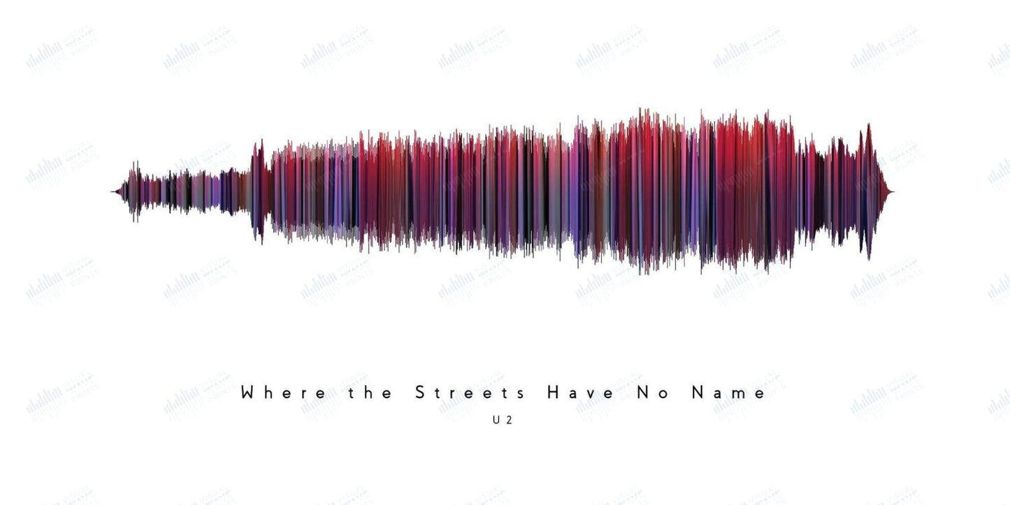 Where the Streets Have No Name by U2 - Visual Wave Prints