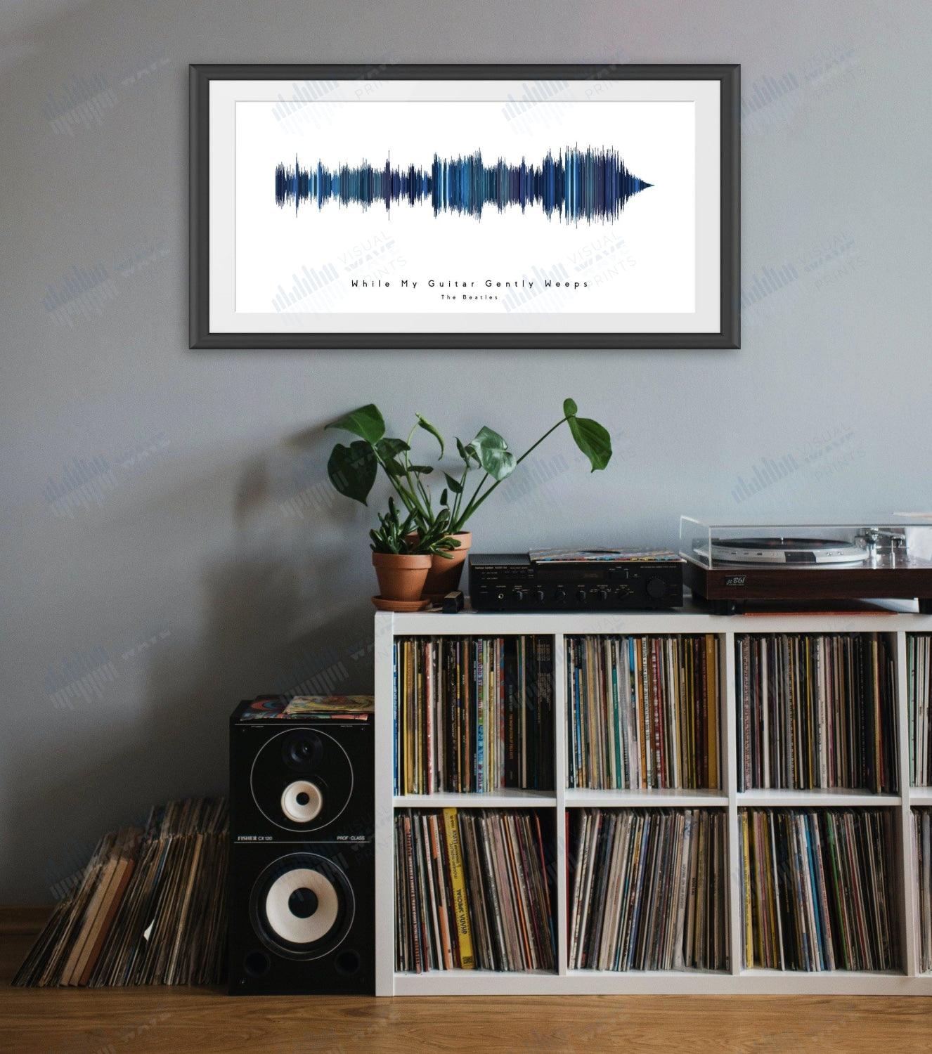 While My Guitar Gently Weeps by The Beatles - Visual Wave Prints