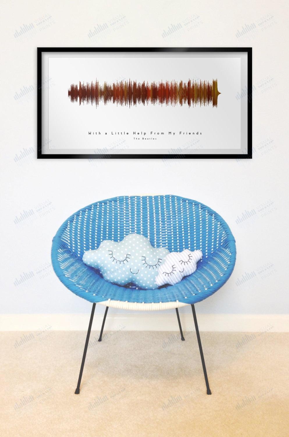 With a Little Help From My Friends by The Beatles - Visual Wave Prints