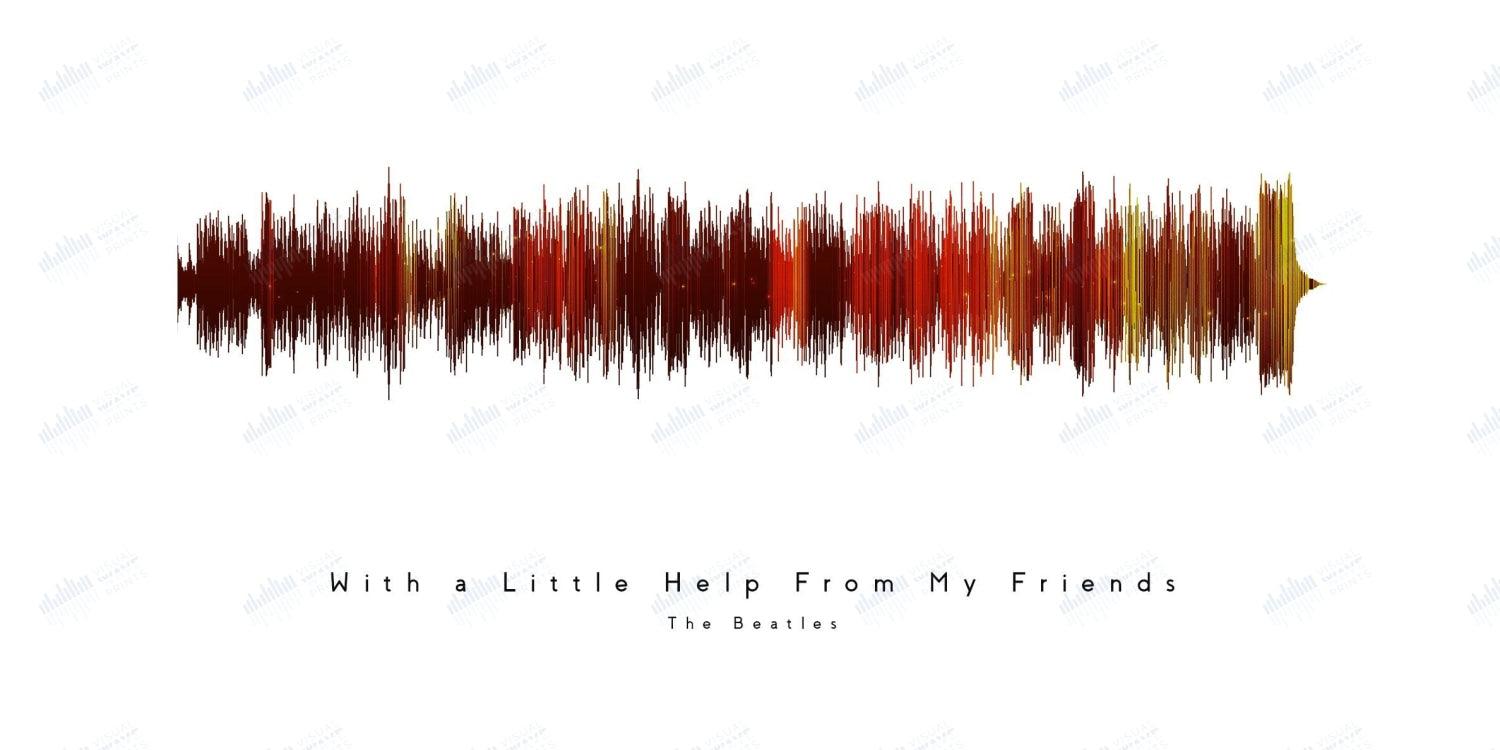 With a Little Help From My Friends by The Beatles - Visual Wave Prints